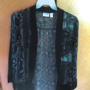 Chico's burnt velvet dressy jacket size 3